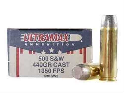500 Smith & Wesson By Ultramax 500 S&W 440 Grain Cast Per 20 Ammunition Md: 500SW2